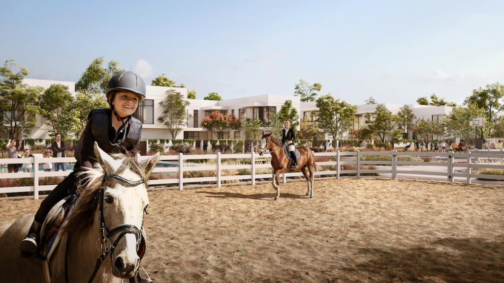 Enjoy horse riding inside your community in Equestrian Center and Horse Racing Track