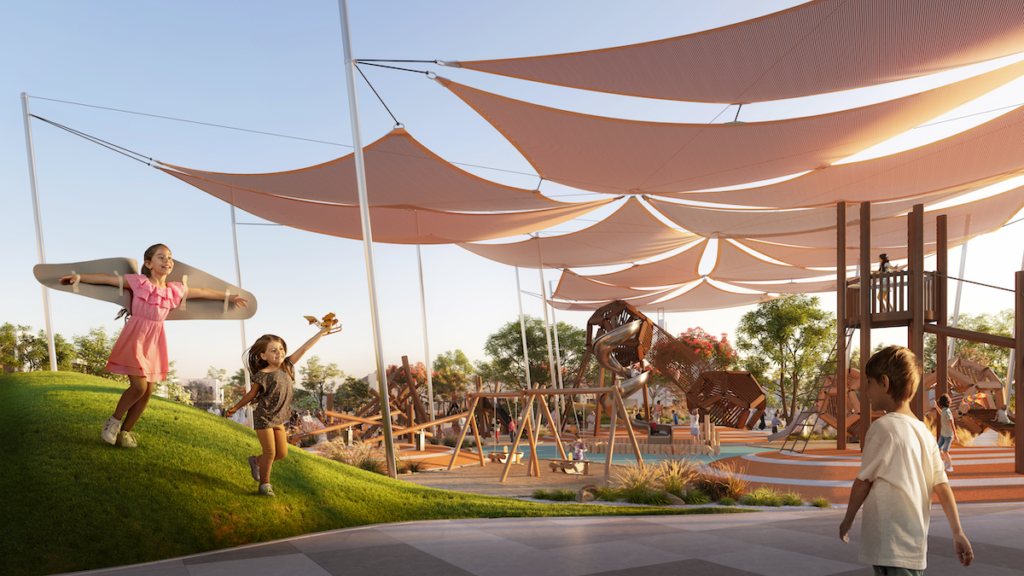the sustainable city has a wonderful kids play area